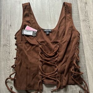 PLT Lace Up Top